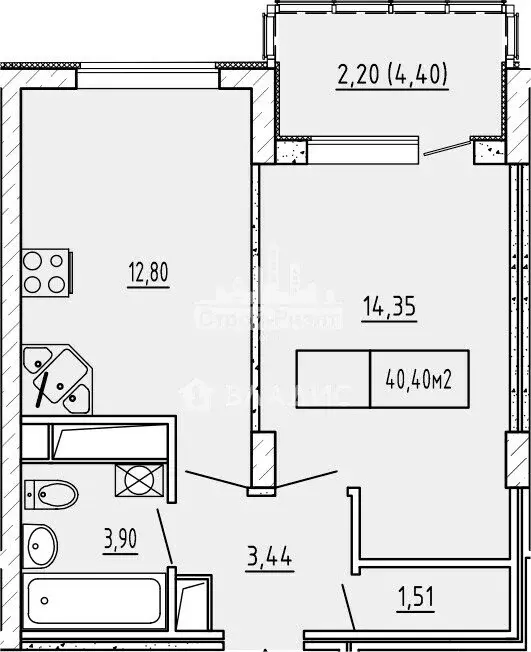 1-комнатная квартира: Феодосия, улица Грина, 43 (38.2 м) - Фото 1