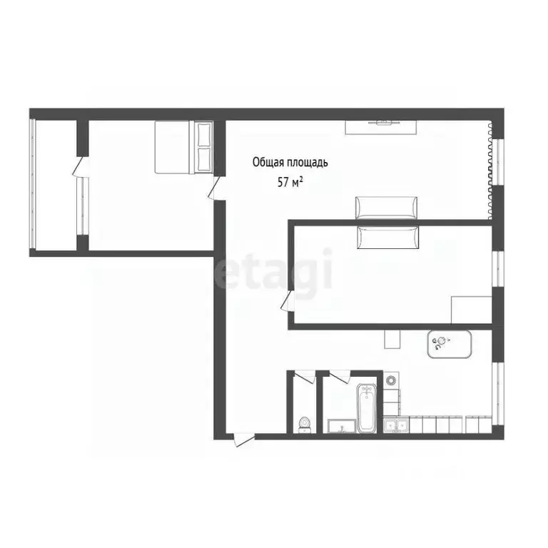3-к кв. Томская область, Северск Коммунистический просп., 96 (56.8 м) - Фото 1