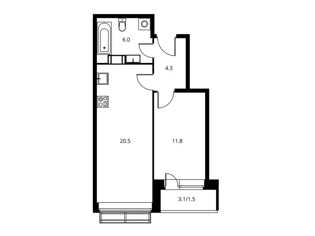 1-комнатная квартира: Щёлково, улица Строителей, 14А (44.22 м) - Фото 1