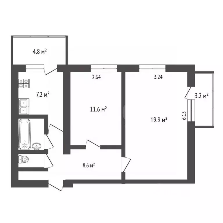 2-к кв. Крым, Ялта ул. Ленинградская, 13к1 (51.0 м) - Фото 2
