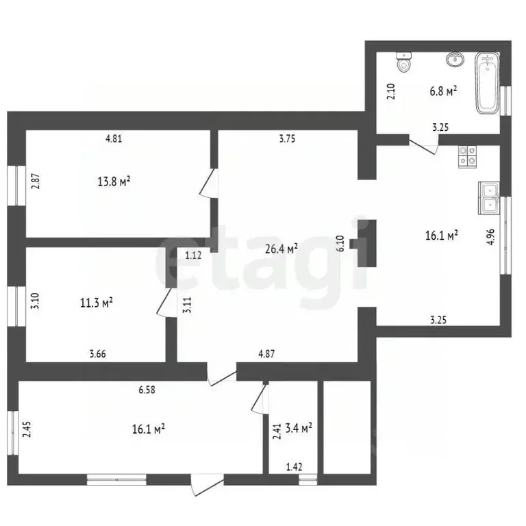 Дом в Крым, Советский район, с. Красногвардейское ул. Полевая (108 м) - Фото 2