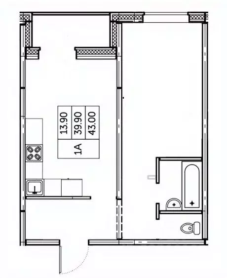 1-к кв. Чувашия, Чебоксары ул. П.В. Дементьева, поз1 (43.0 м) - Фото 1