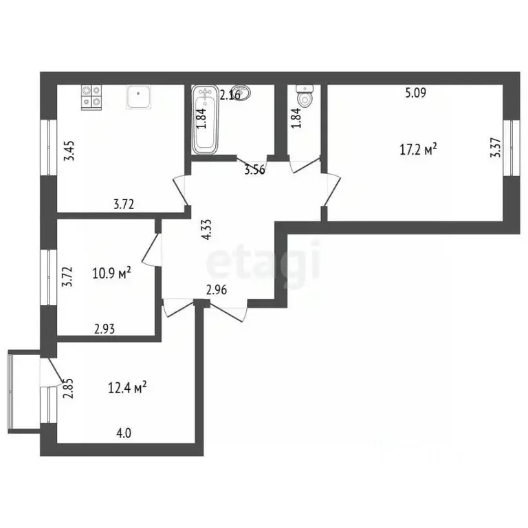 3-к кв. Пензенская область, Пенза ул. Новоселов, 113 (71.8 м) - Фото 1