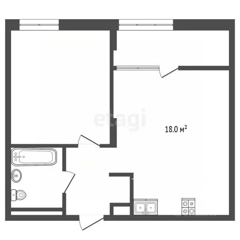 1-к кв. Тюменская область, Тюменский муниципальный округ, д. Дударева ... - Фото 2