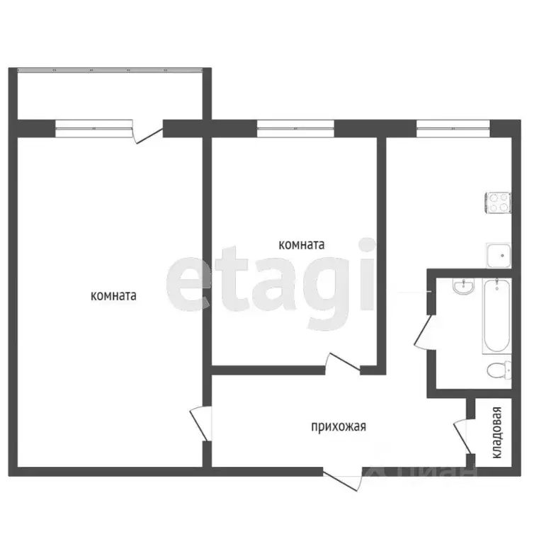 2-к кв. Коми, Сыктывкар ул. Морозова, 41 (44.3 м) - Фото 1