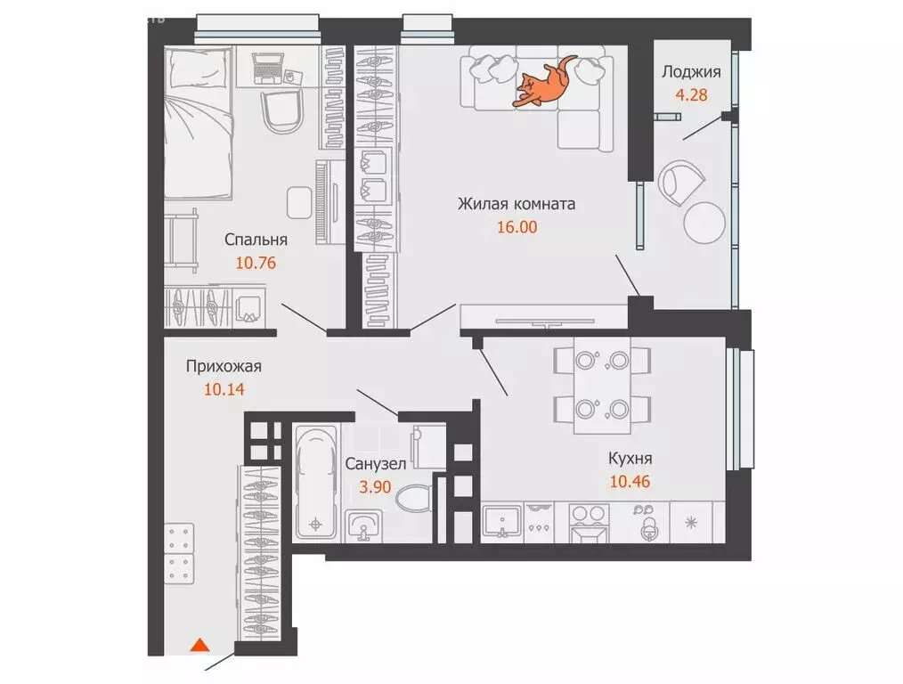 2-комнатная квартира: Ижевск, улица Холмогорова, 121 (53 м) - Фото 0