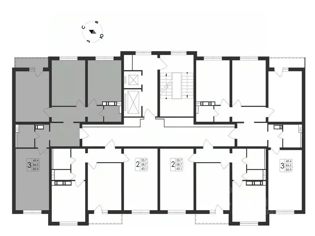 3-к кв. Воронежская область, Воронеж Первое Мая мкр, Май жилой ... - Фото 2