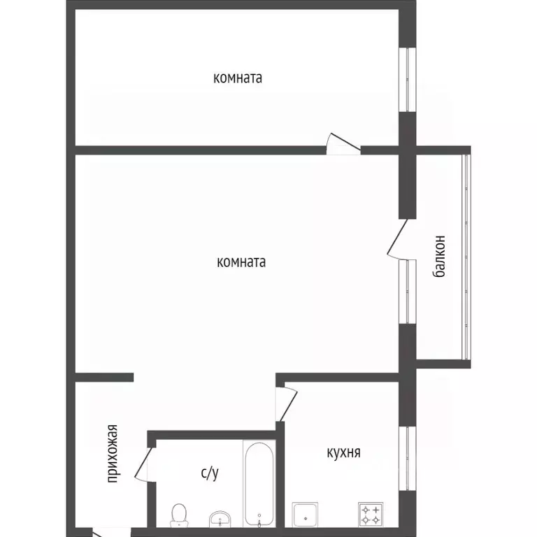 2-к кв. Красноярский край, Красноярск Волгоградская ул., 27 (45.3 м) - Фото 2