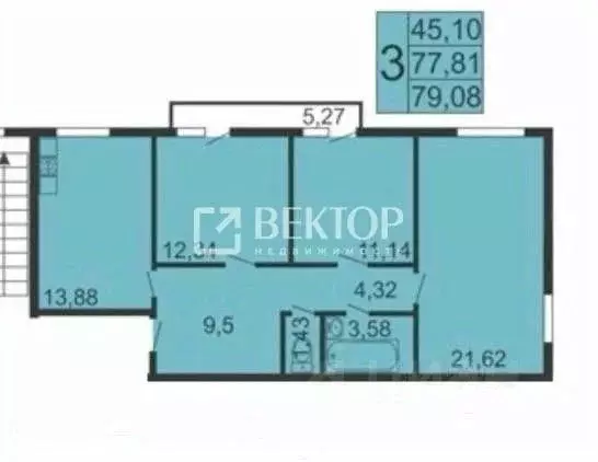 3-к кв. Костромская область, Кострома Пятницкая ул., 28Вк1 (77.8 м) - Фото 2