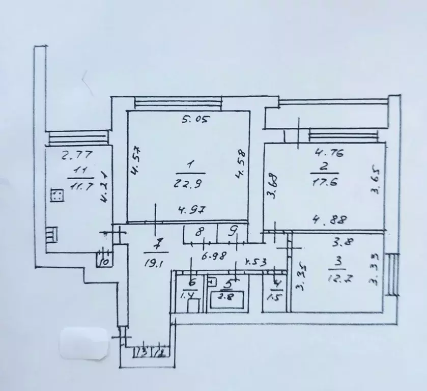 3-к кв. Тульская область, Тула Первомайская ул., 30 (92.6 м) - Фото 1