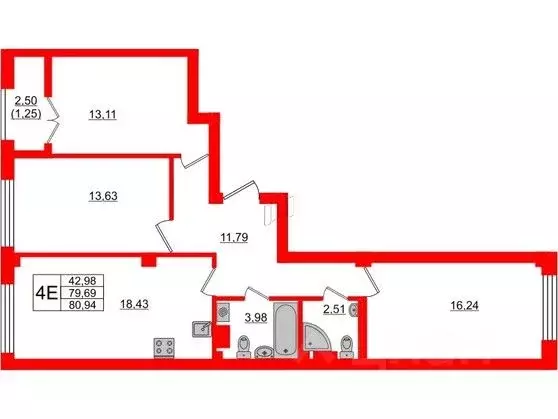 3-к кв. Санкт-Петербург Ремесленная ул., 15 (80.6 м) - Фото 0