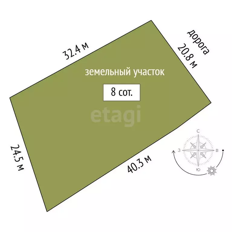 Участок в село Кенже, улица Ахохова (8 м) - Фото 1