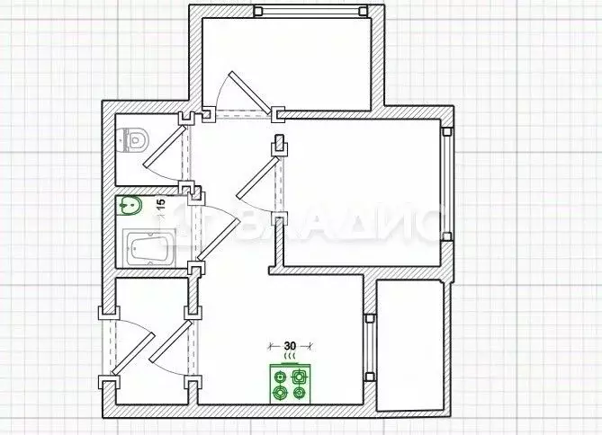 2-к кв. Пензенская область, Пенза ул. Кордон Студеный, 47 (47.4 м) - Фото 2