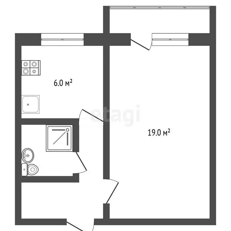 1-комнатная квартира: Рыбинск, набережная Космонавтов, 57 (33 м) - Фото 1