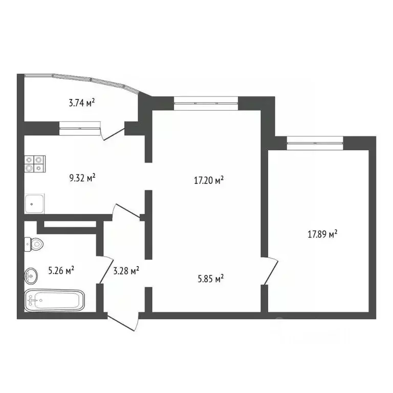 2-к кв. Тюменская область, Тюмень ул. Павла Шарова, 3к1 (58.7 м) - Фото 2