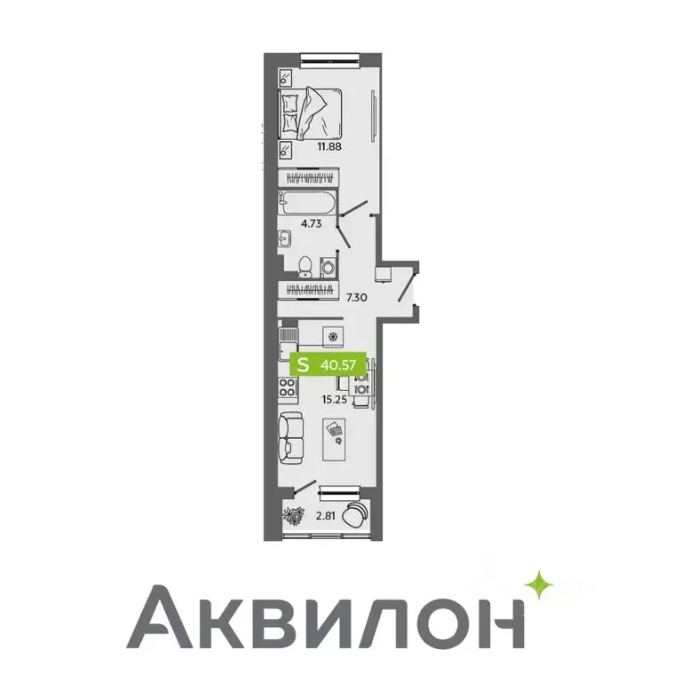 1-к кв. Архангельская область, Северодвинск Аквилон Севен жилой ... - Фото 0