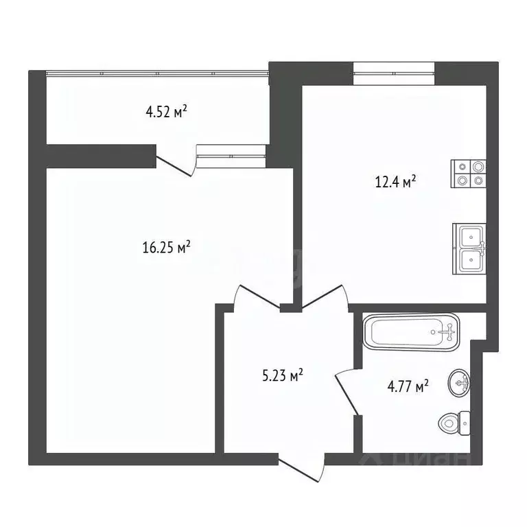 1-к кв. Ростовская область, Батайск ул. Дружная, 8 (43.18 м) - Фото 1