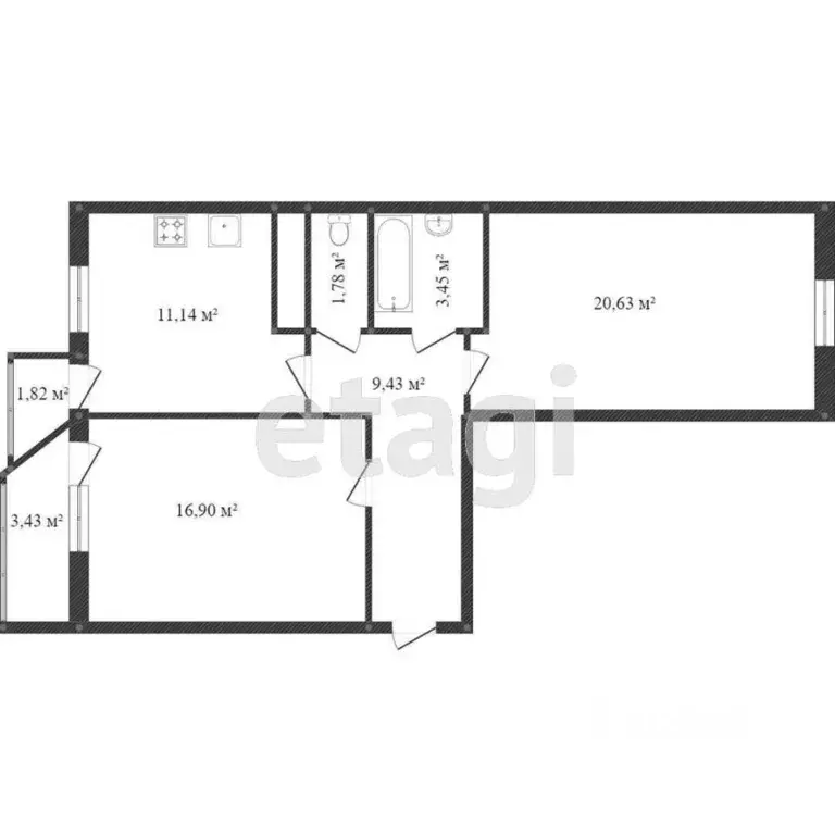 2-к кв. Белгородская область, Белгород ул. Шаландина, 5А (72.0 м) - Фото 1
