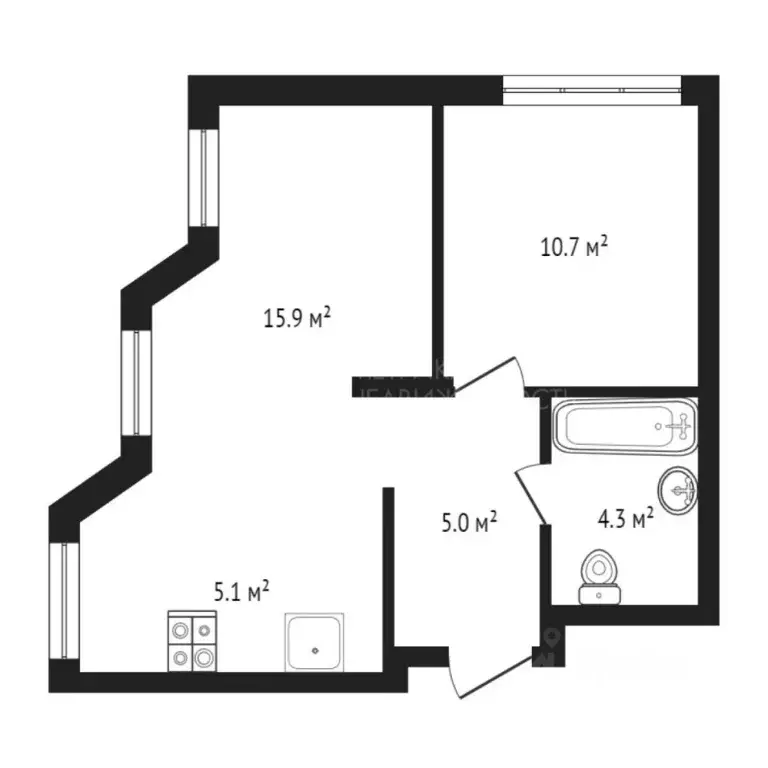 1-к кв. Тюменская область, Тюмень ул. Новоселов, 96 (41.1 м) - Фото 2