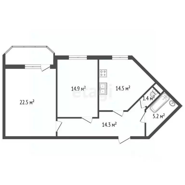 2-к кв. Санкт-Петербург ул. Савушкина, 36 (72.8 м) - Фото 2