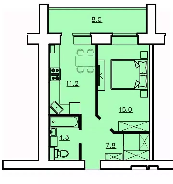 1-к кв. Владимирская область, Александров  (15.0 м) - Фото 0