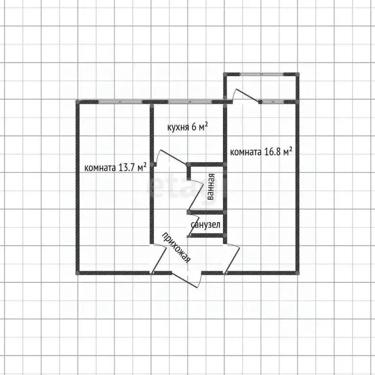 2-к кв. Адыгея, Майкоп ул. Димитрова, 11/4 (45.3 м) - Фото 2