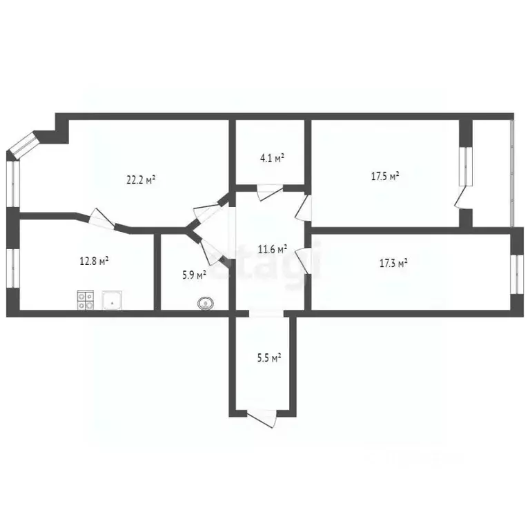 3-к кв. Брянская область, Брянск Московский мкр, 42 (98.9 м) - Фото 1