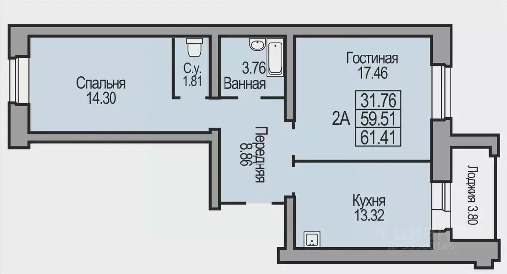 2-к кв. Новосибирская область, Бердск ул. Салаирская, 10 (61.41 м) - Фото 0