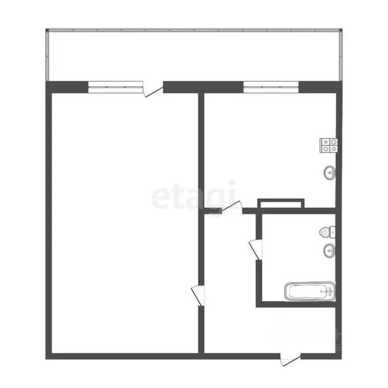 1-к кв. Томская область, Томск ул. Беринга, 6 (35.5 м) - Фото 2