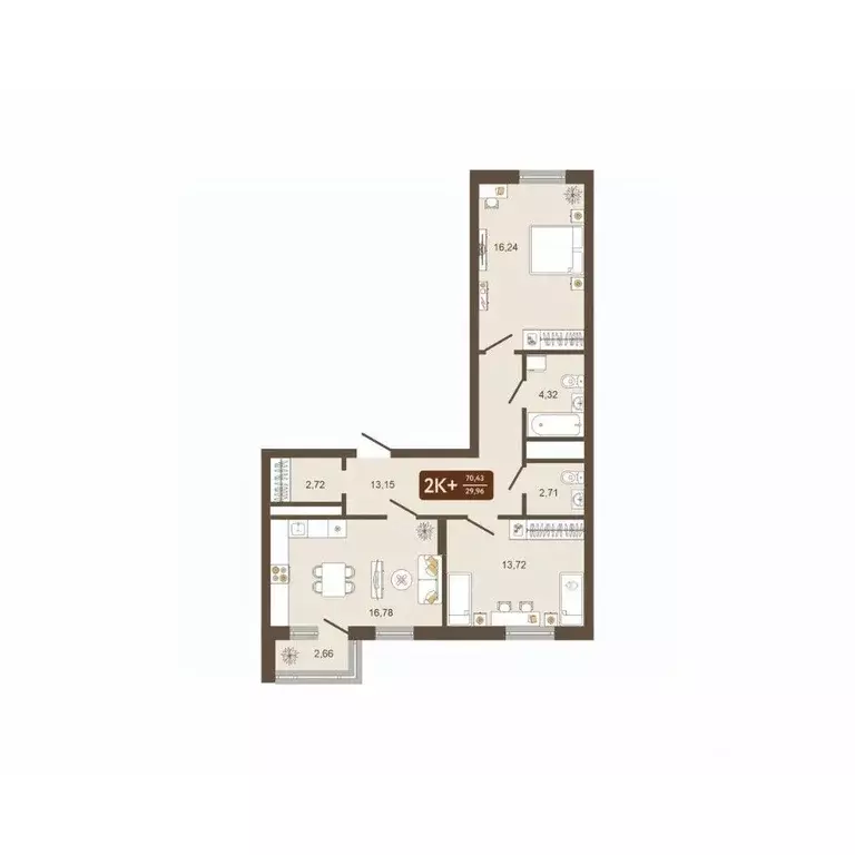 2-к кв. Кемеровская область, Новокузнецк Макеевская ул. (70.43 м) - Фото 0