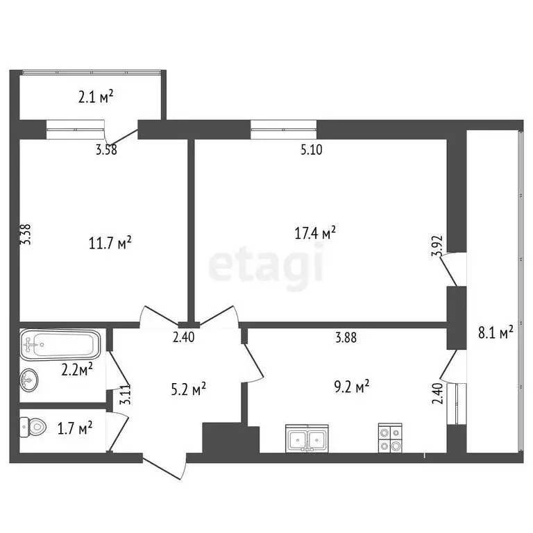 1-комнатная квартира: Алупка, улица И. Левитана, 5 (11.7 м) - Фото 1