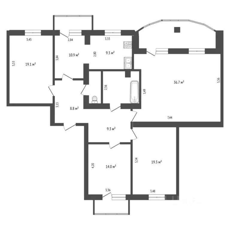 4-к кв. Тюменская область, Тюмень ул. Шиллера, 46к2 (150.0 м) - Фото 2