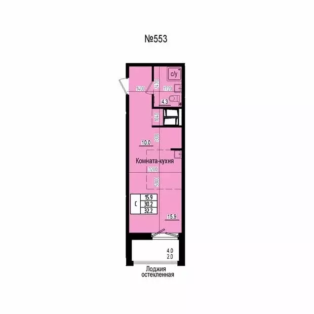 Квартира-студия: посёлок Парголово, Ольгинская дорога, 3/20 (32.2 м) - Фото 2