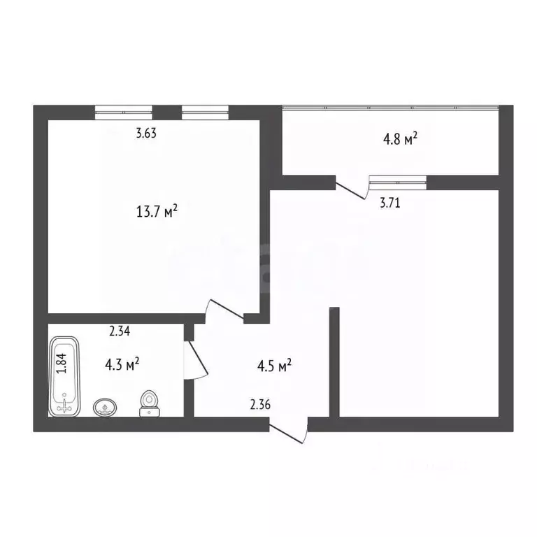1-к кв. Калининградская область, Зеленоградск ул. Лазаревская, 11 ... - Фото 2