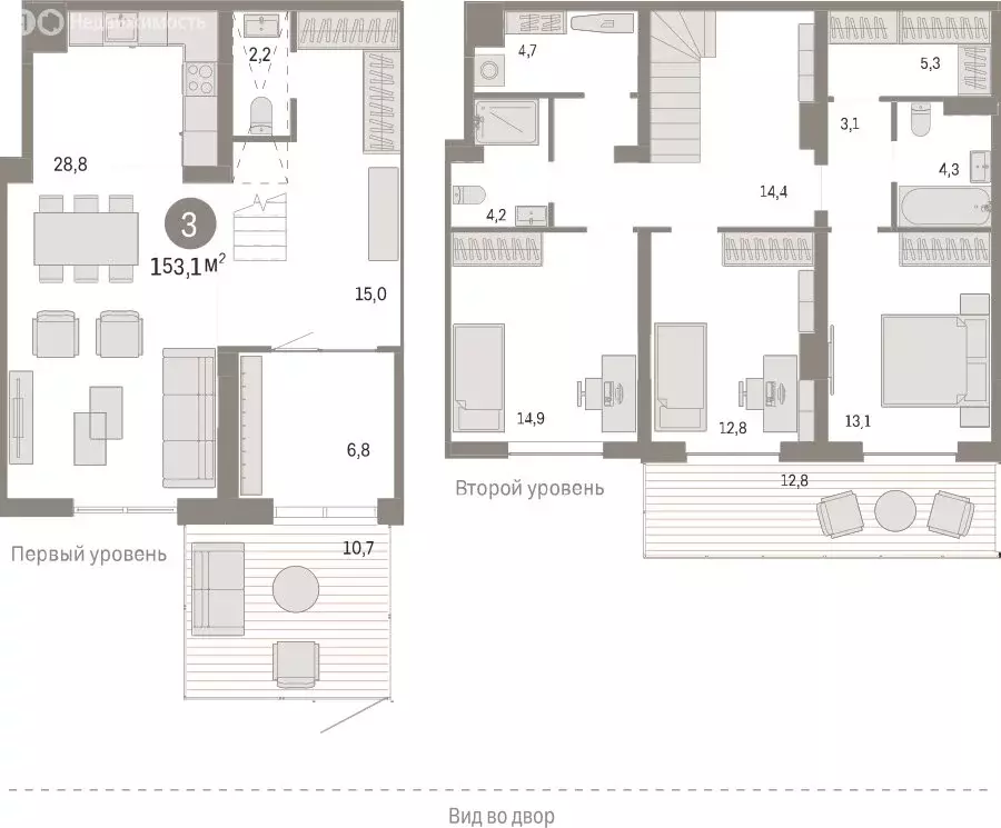 3-комнатная квартира: Новосибирск, Большевистская улица, 43/2с (153.06 ... - Фото 0