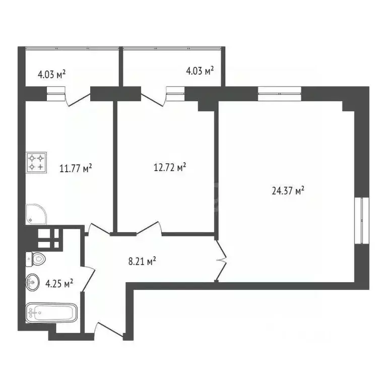 2-к кв. Красноярский край, Красноярск Судостроительная ул., 27В (62.0 ... - Фото 2