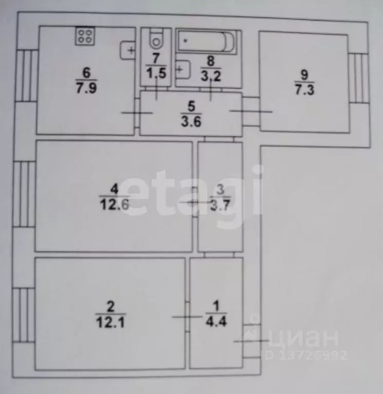 3-к кв. Саратовская область, Саратов Студеная ул., 15 (55.4 м) - Фото 1