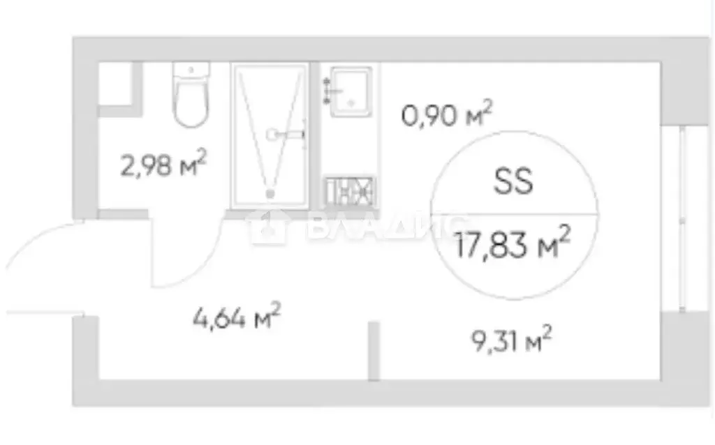 Квартира-студия: Москва, Автомобильный проезд, 4 (17.83 м) - Фото 1