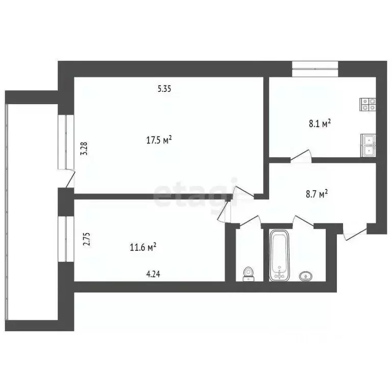 2-к кв. Ярославская область, Ярославль ул. Зелинского, 4 (49.7 м) - Фото 2