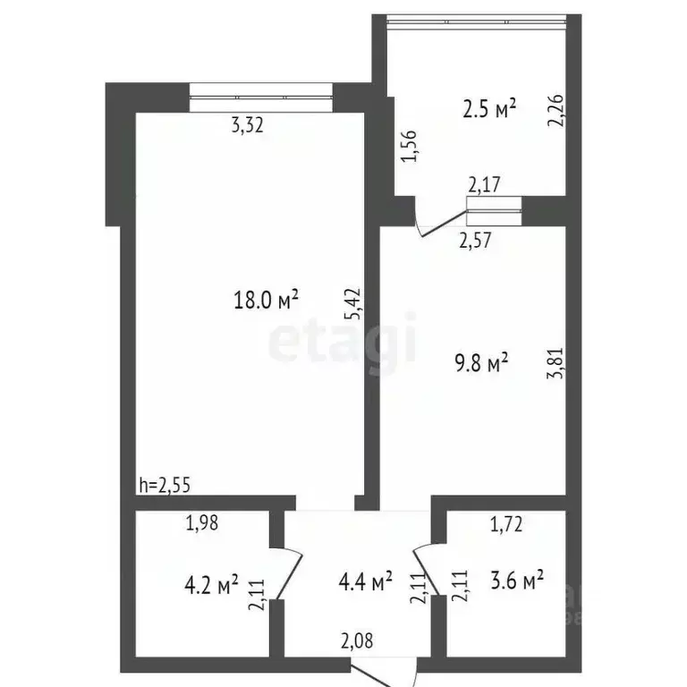 1-к кв. Брянская область, Брянск Московский мкр, 42/2 (40.0 м) - Фото 1