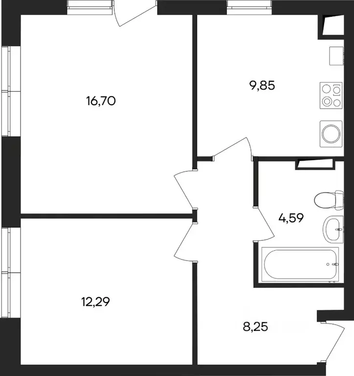 2-к кв. Крым, Евпатория городской округ, Заозерное пгт Кубики жилой ... - Фото 1
