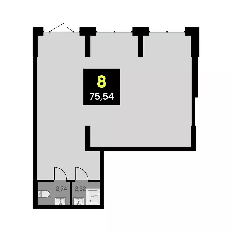 Офис (75.54 м) - Фото 2