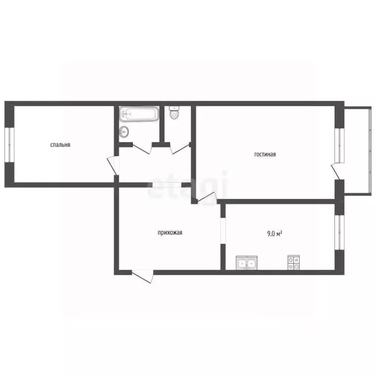 2-к кв. Владимирская область, Муром ул. Машинистов, 36Б (51.7 м) - Фото 1