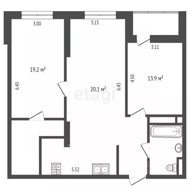 2-к кв. Московская область, Одинцово ул. Белорусская, 10 (67.8 м) - Фото 1