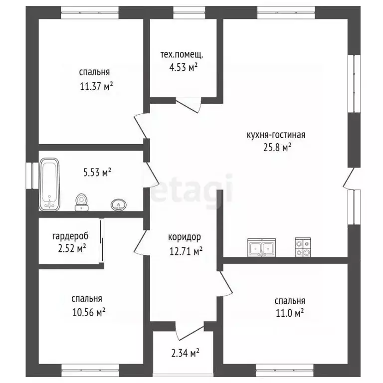 Дом в Тюменская область, Тюменский муниципальный округ, с. Перевалово, ... - Фото 1