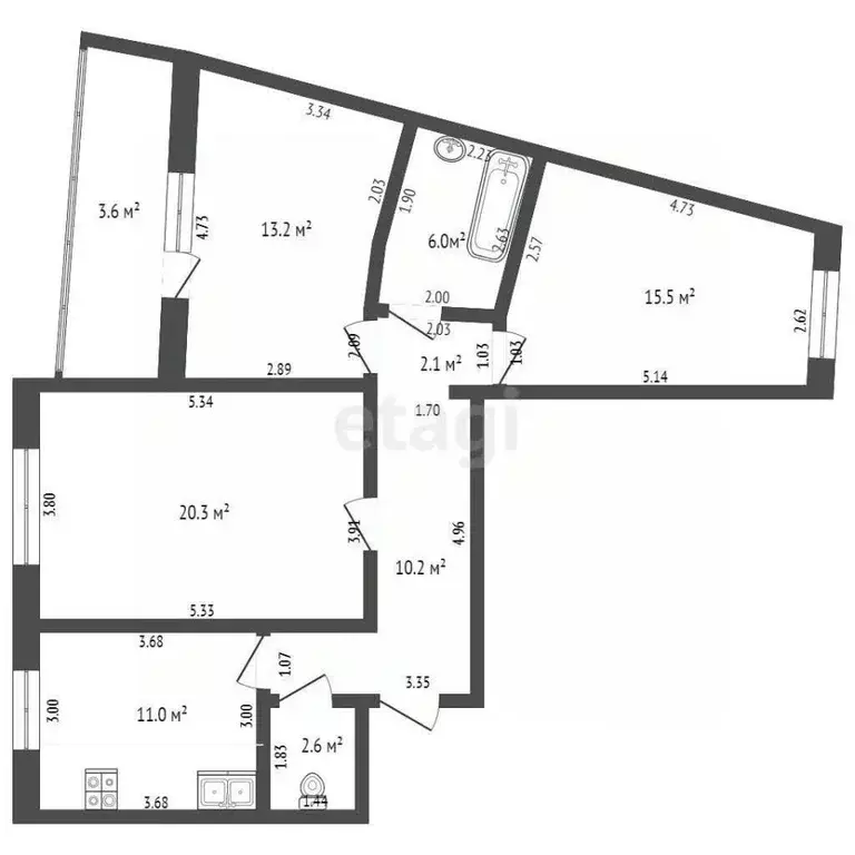 3-к кв. Мордовия, Саранск Волгоградская ул., 81 (81.5 м) - Фото 1