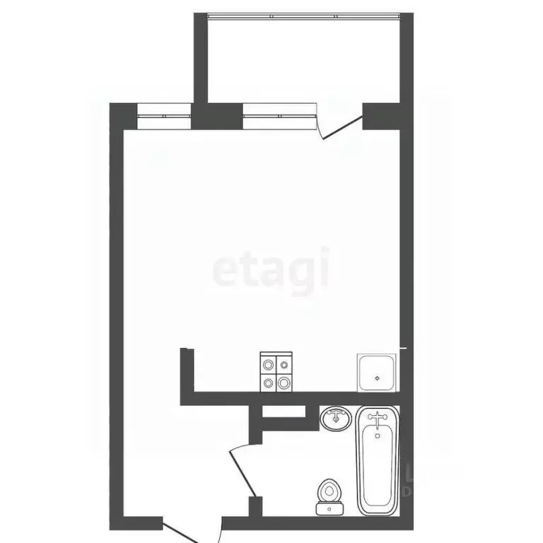 Студия Ямало-Ненецкий АО, Новый Уренгой просп. Губкина, 19 (27.0 м) - Фото 2