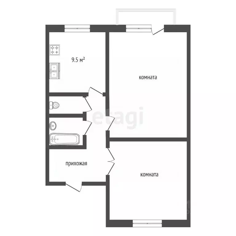 2-к кв. Владимирская область, Муром Ковровская ул., 1А (65.3 м) - Фото 2