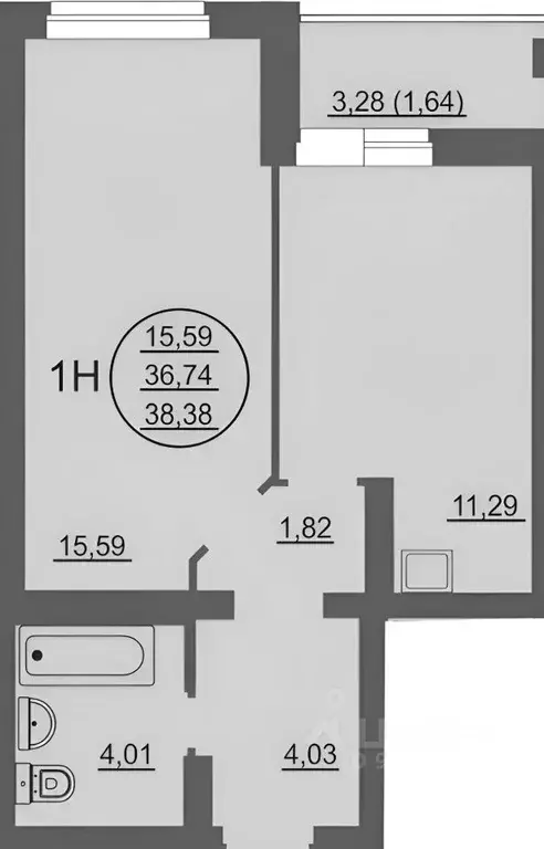 1-к кв. Алтайский край, Барнаул Северный Власихинский проезд, 98 (37.5 ... - Фото 2