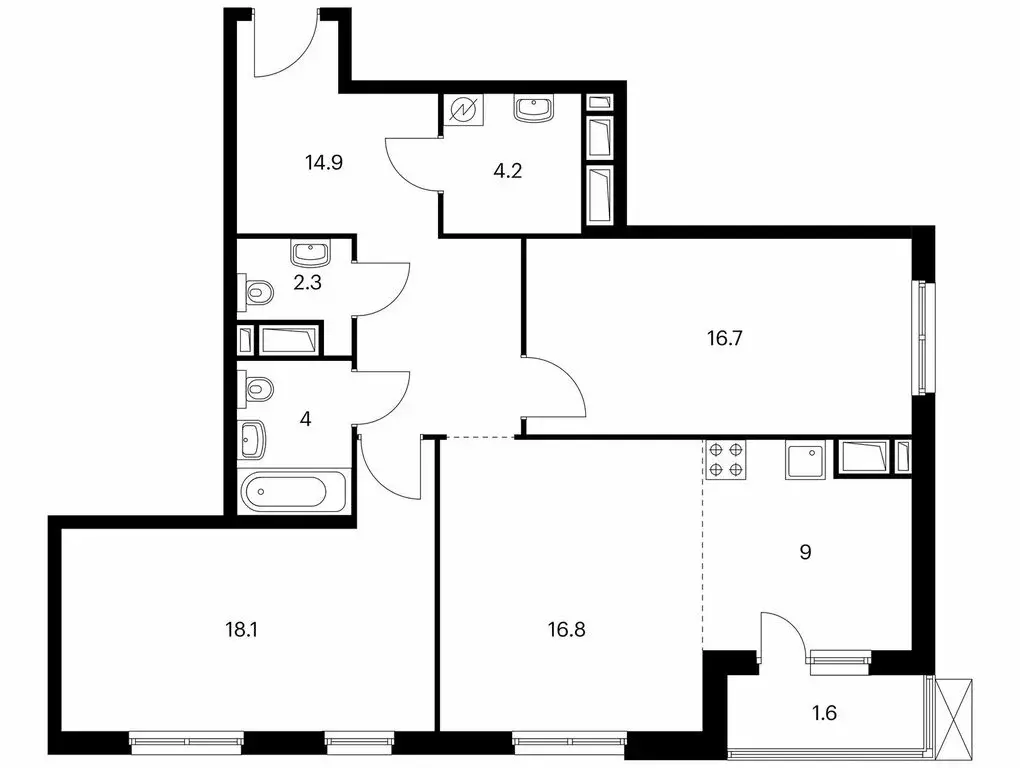 3-комнатная квартира: Москва, Муравская улица, 44к3 (87.6 м) - Фото 1